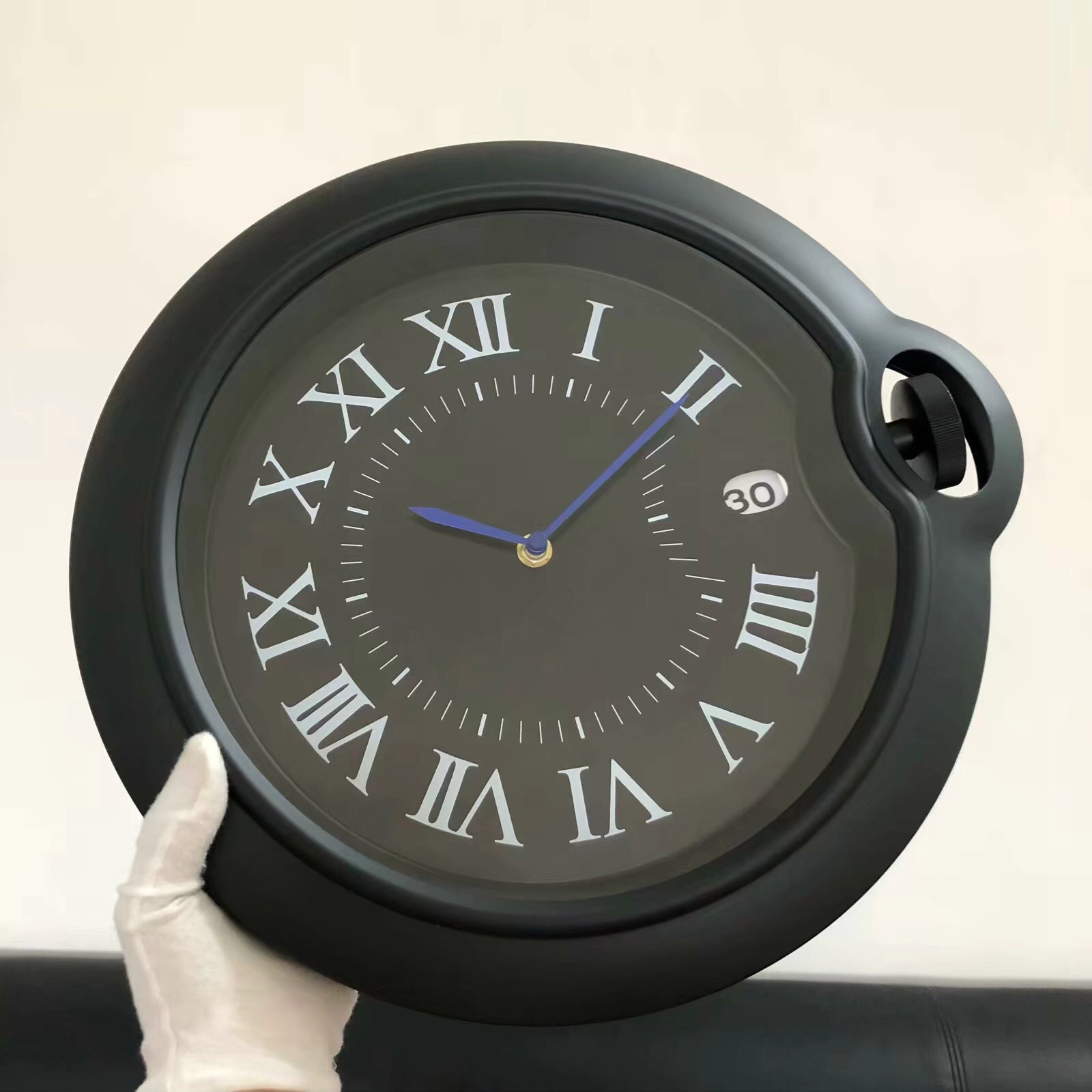 C Ballon Blue So Black Wall Clock - Biggest